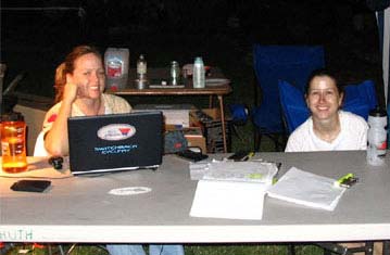 Suzanne and Jenny on the scoring